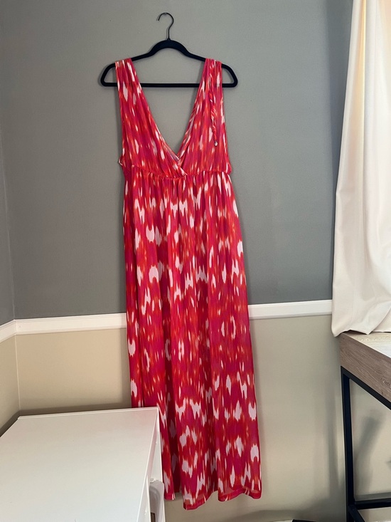 Jones New York Dresses & Skirts - Jones New York Sheer Maxi Dress or Swim Cover Up Red Print Maximalism Large